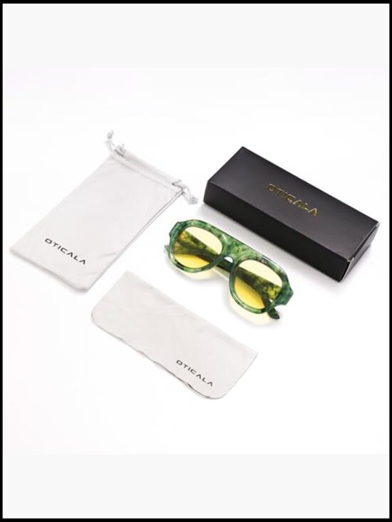 Plastic Retro Aviator Sunglasses Oversized Square Shield main image 5